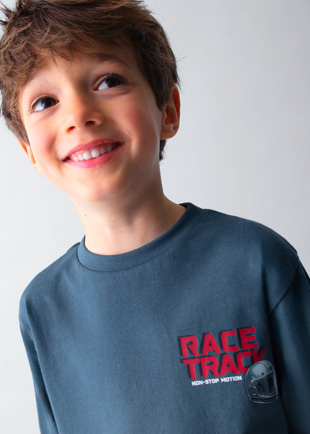 Camiseta manga larga "Race Track" Acero Mayoral