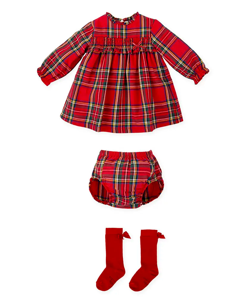 Vestido con braguita y calcetines ROJO TUTTO PICCOLO
