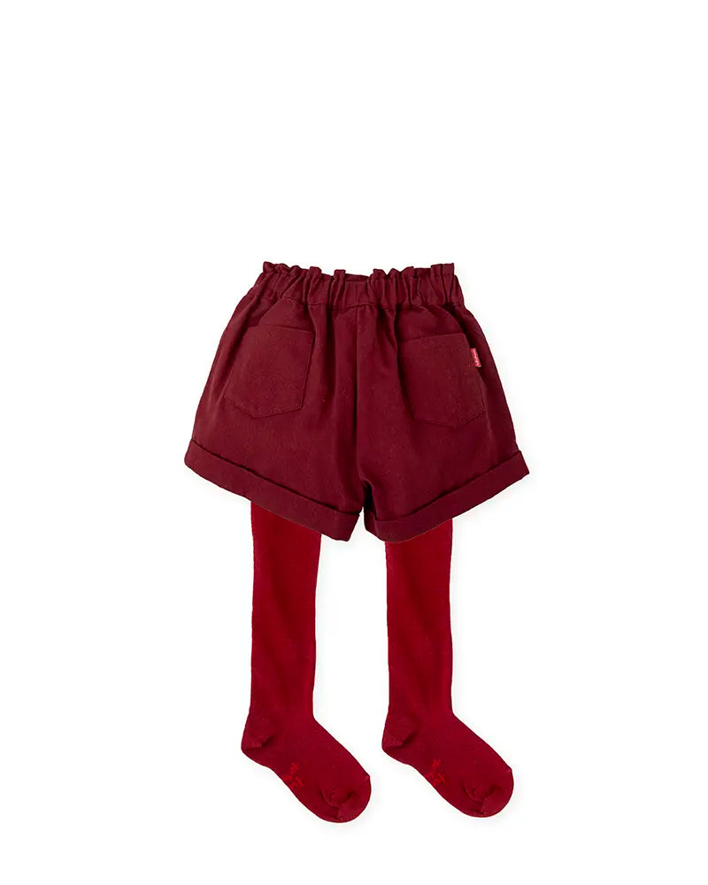Short con leotardos GRANATE TUTTO PICCOLO