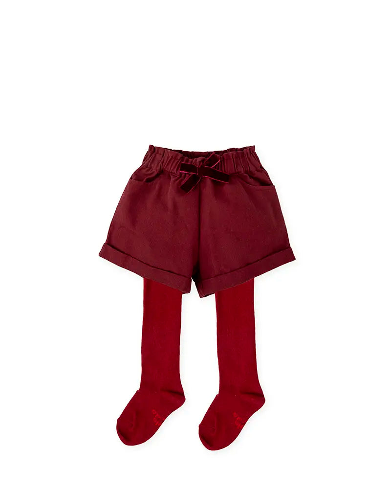 Short con leotardos GRANATE TUTTO PICCOLO