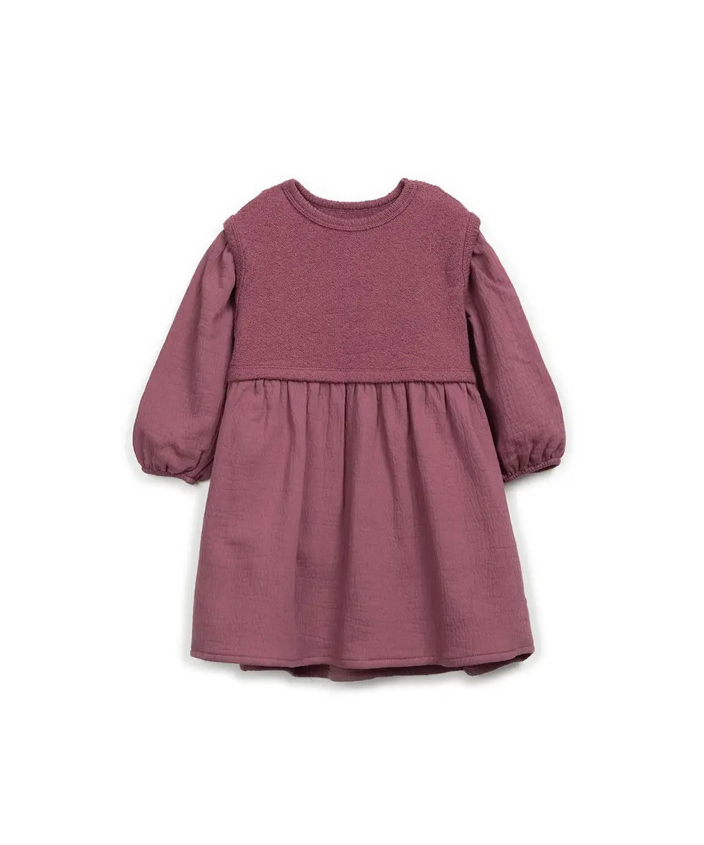 Vestido tejidos mixtos