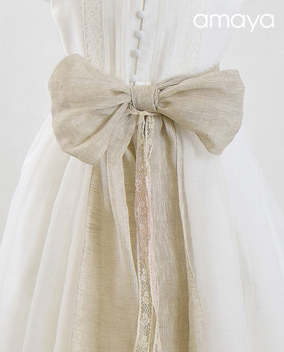 Lazo comunion lino tostado amaya