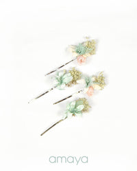 Horquillas comunion verde agua amaya