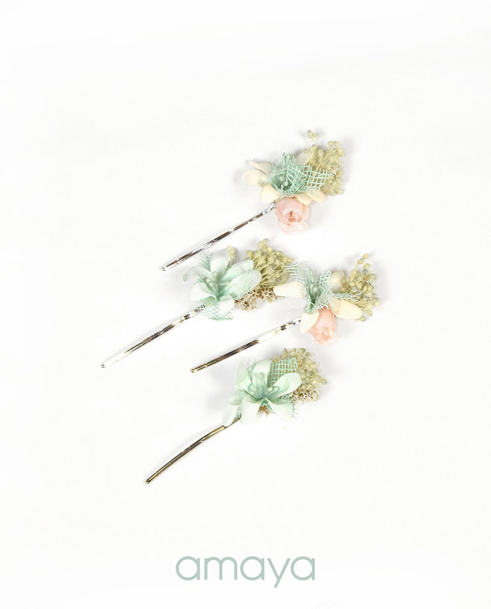 Horquillas comunion verde agua amaya