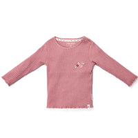 Camiseta manga larga canalé Rosado - Little Dutch