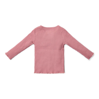 Camiseta manga larga canalé Rosado - Little Dutch