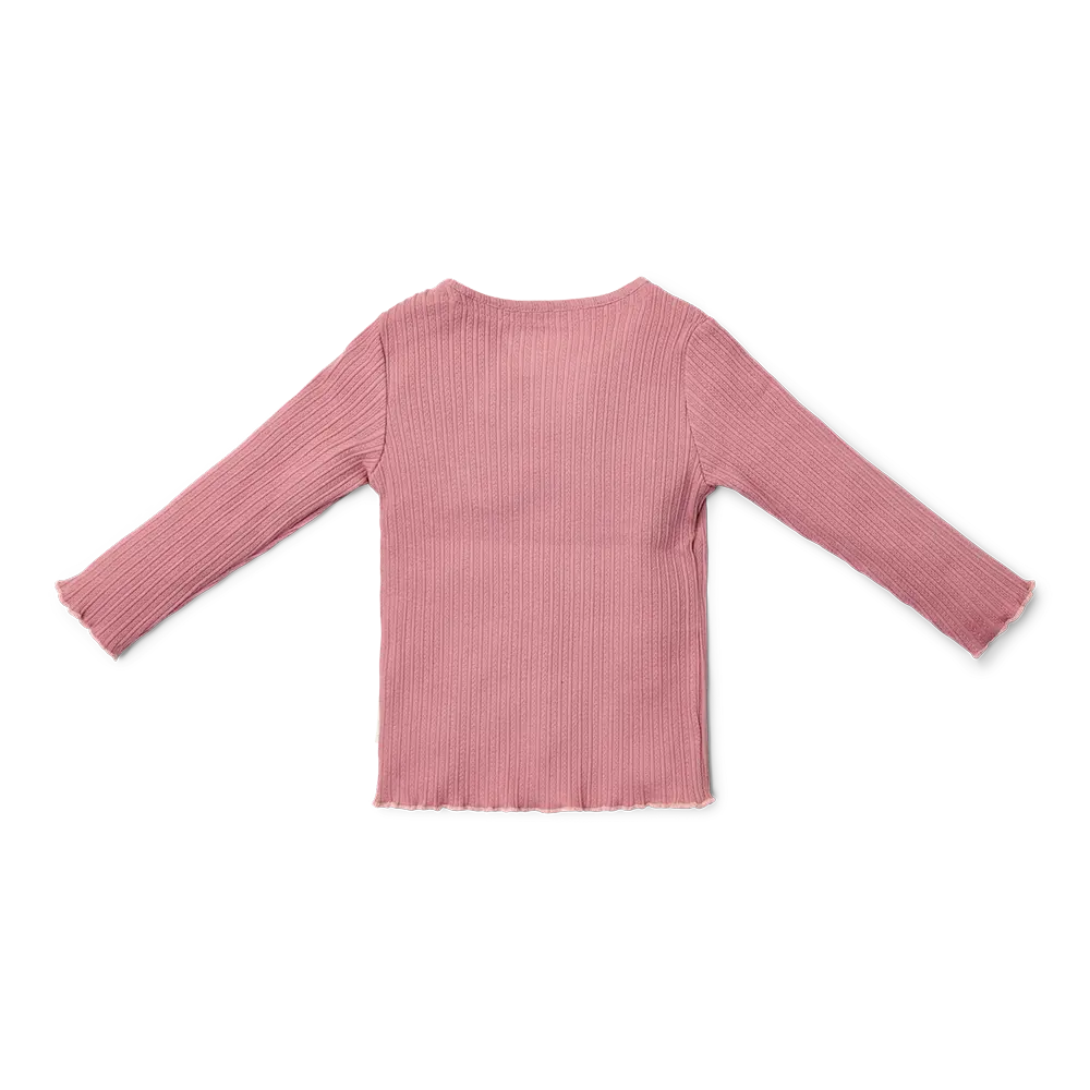 Camiseta manga larga canalé Rosado - Little Dutch