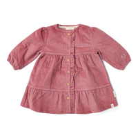 Vestido pana manga larga Rosado - Little Dutch