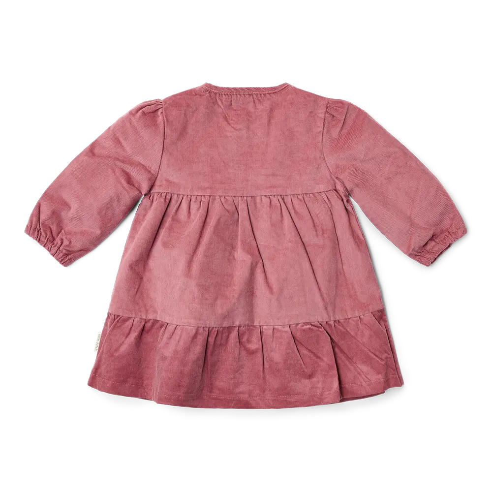 Vestido pana manga larga Rosado - Little Dutch