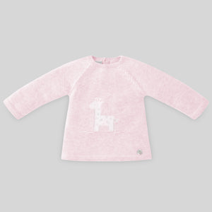 CONJUNTO BEBE 3 PIEZAS CON GORRITO ROSA  PAZ RODRIGUEZ