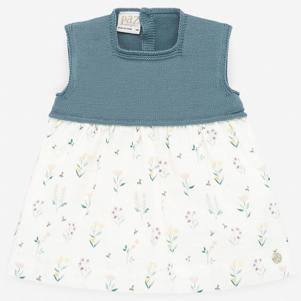 VESTIDO COMBINADO "PROVENZA" VERDE PAZ RODRIGUEZ V21