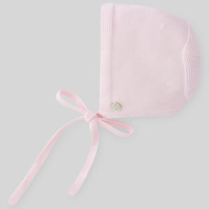 CONJUNTO BEBE 3 PIEZAS CON GORRITO ROSA  PAZ RODRIGUEZ