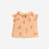 Camiseta de algodón orgánico con cuello volante Play Up