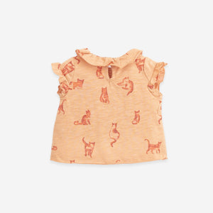 Camiseta de algodón orgánico con cuello volante Play Up