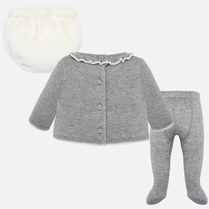Conjunto jersey y braguita lazo bebé niña recién nacida