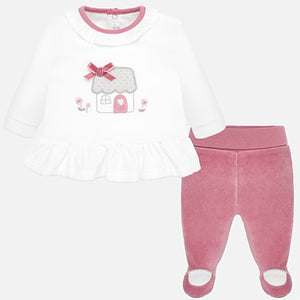 Conjunto polaina volante bebé