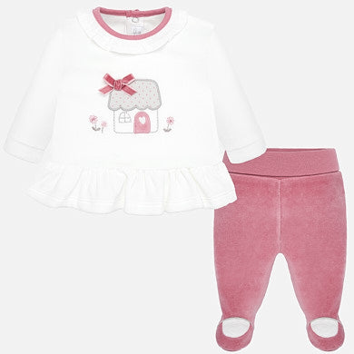 Conjunto polaina volante bebé