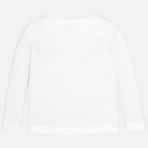 Camiseta manga larga aplique princesa niña