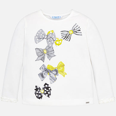 Camiseta manga larga puños volante niña