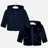 Chaquetón reversible pelo azul marino niña