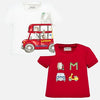 Set camisetas manga corta dibujos bebé recién nacido Mayoral