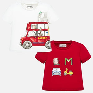 Set camisetas manga corta dibujos bebé recién nacido Mayoral