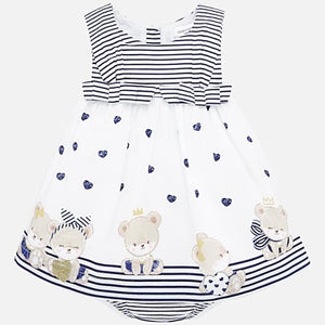 Vestido lunares rayas con braguita bebé recién nacida Mayoral