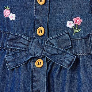 Vestido vaquero bordado bebé recién nacida Mayoral