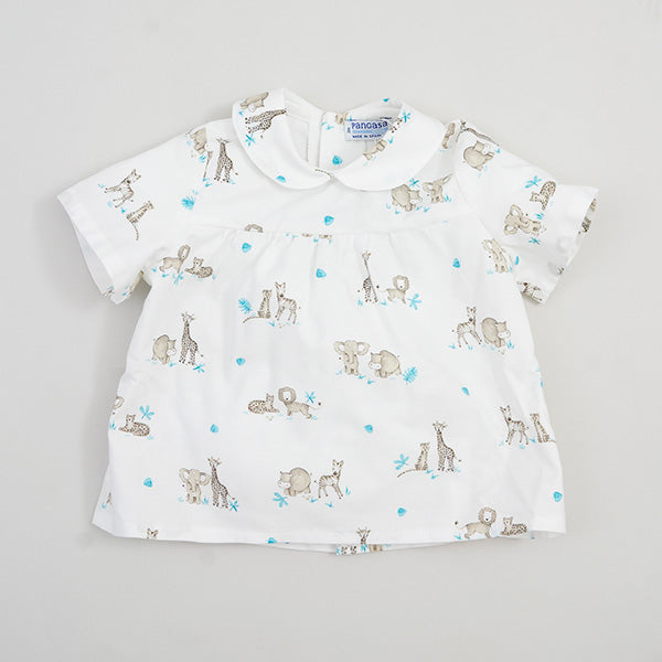 BLUSA SELVA CUELLO BEBE TURQUESA PANGASA