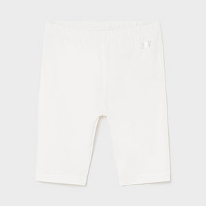 Leggings Ecofriends básico corto bebé blanco. Mayoral