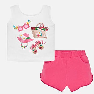 Conjunto shorts y camiseta dibujos bebé niña