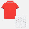 Conjunto polo y bermudas estampadas bebé niño