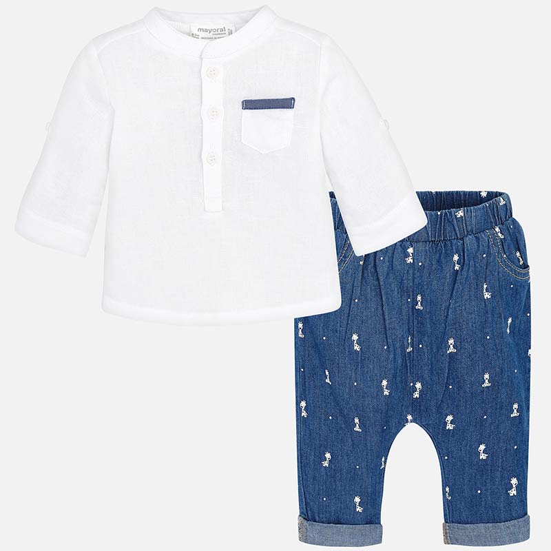 Conjunto camisa y pantalón largo  bebe