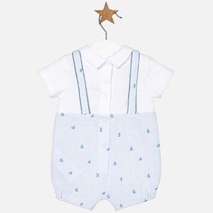 Pelele corto con peto estampado bebé recién nacido