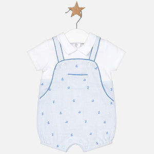 Pelele corto con peto estampado bebé recién nacido