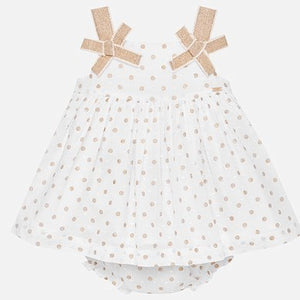 Vestido lunares con braguita bebé niña