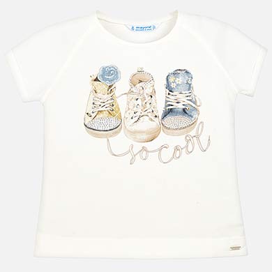 Camiseta manga corta zapatillas niña