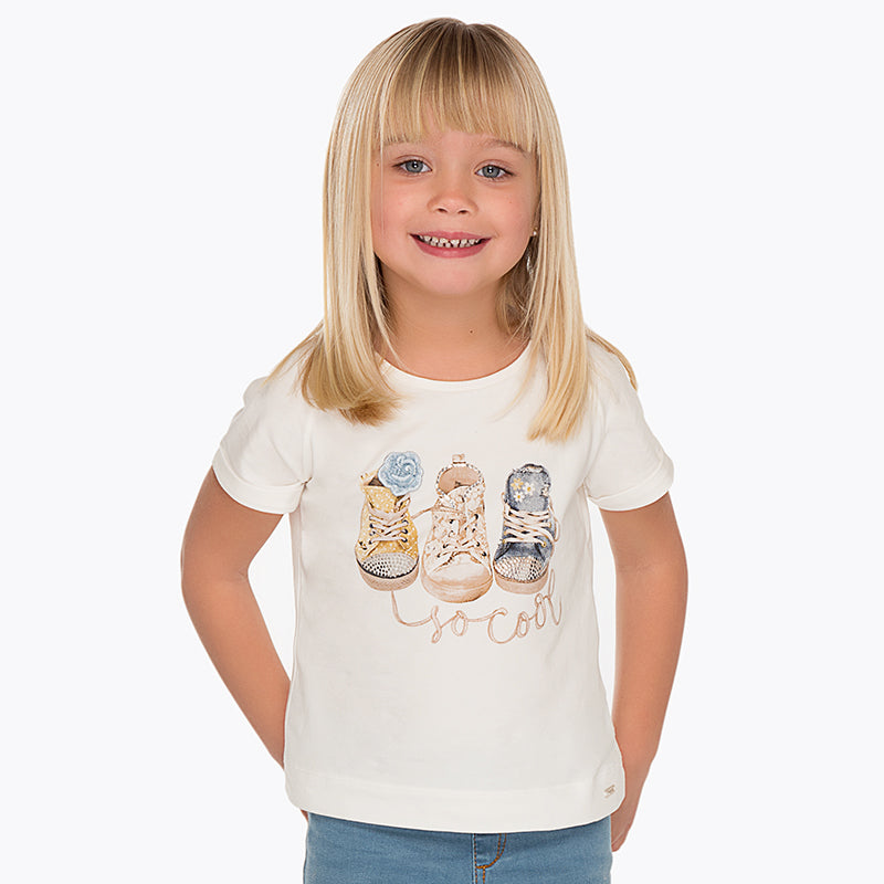 Camiseta manga corta zapatillas niña