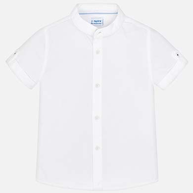 Camisa blanca cuello mao