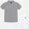Conjunto polo y bermudas contraste niño