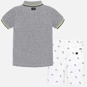 Conjunto polo y bermudas contraste niño