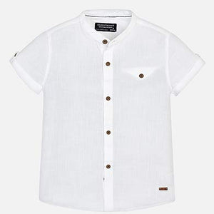 Camisa blanca cuello mao