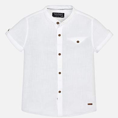 Camisa blanca cuello mao