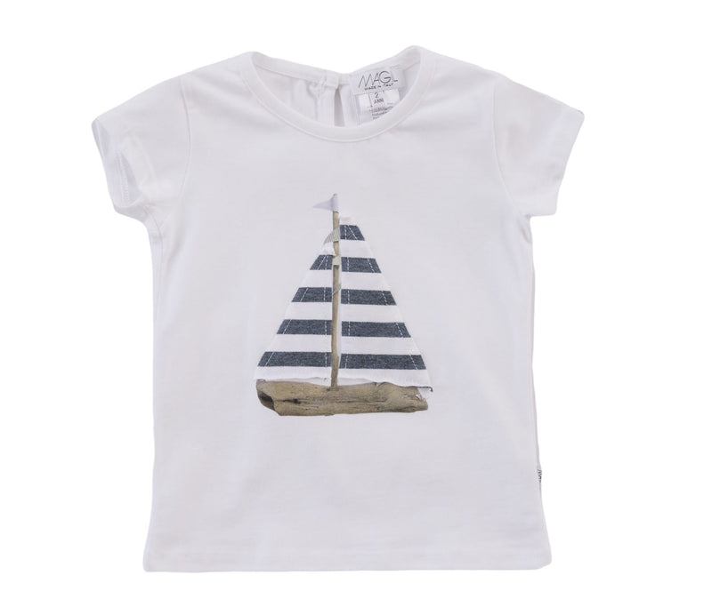 Camiseta niño blanco y gris Magil