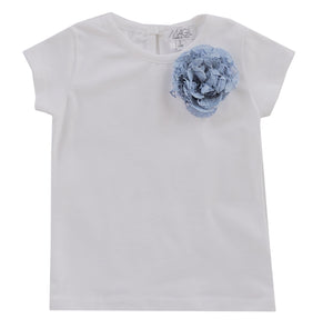 Camiseta flor puntilla azul Magil