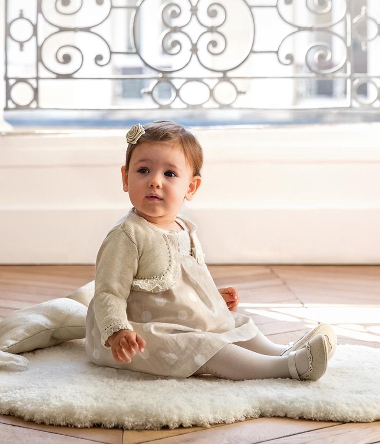 Vestido lino lunares recien nacido Mayoral – tutubarcelona