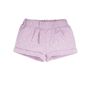 Pantalon corto lila estrellas bebe niña EMC