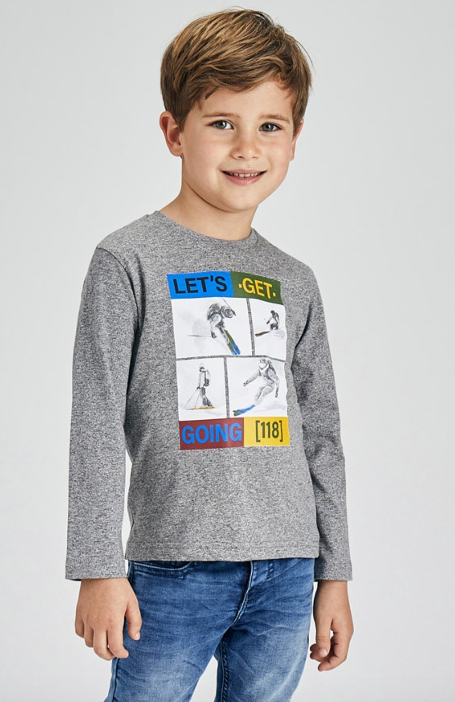 Camiseta manga larga esquiadores niño Mayoral