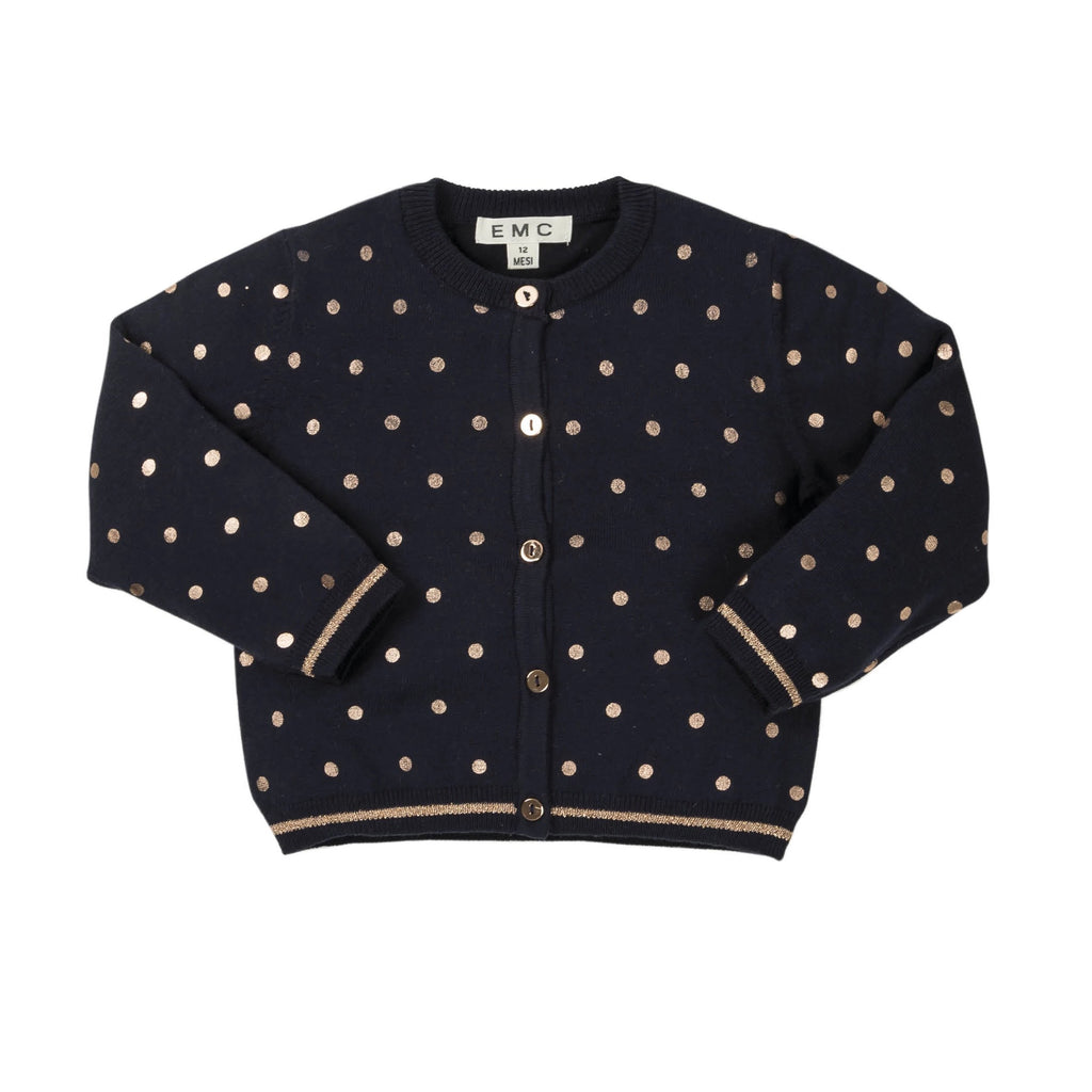 Chaqueta azul topos dorados