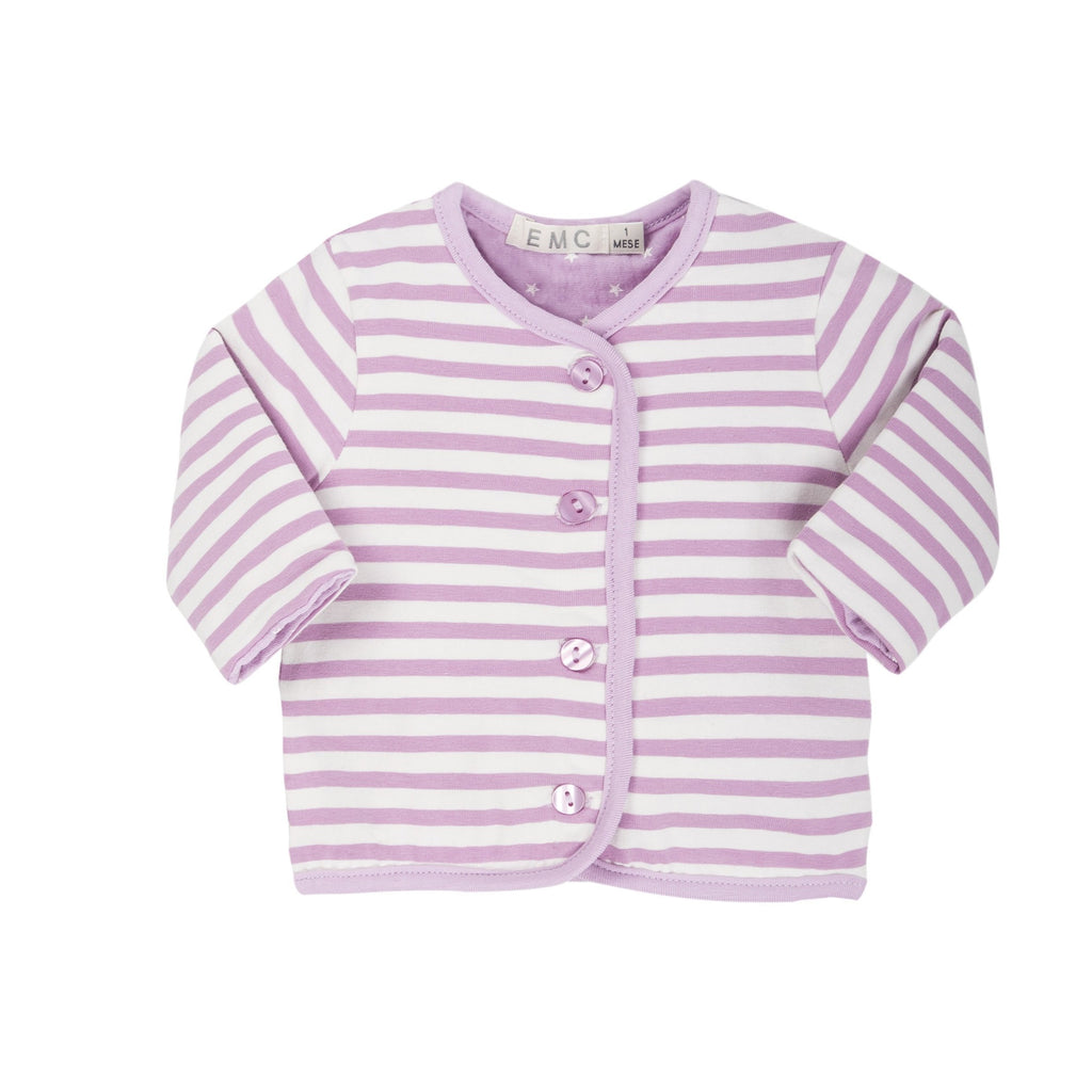 Chaqueta rayas lilas y blancas bebe niña EMC